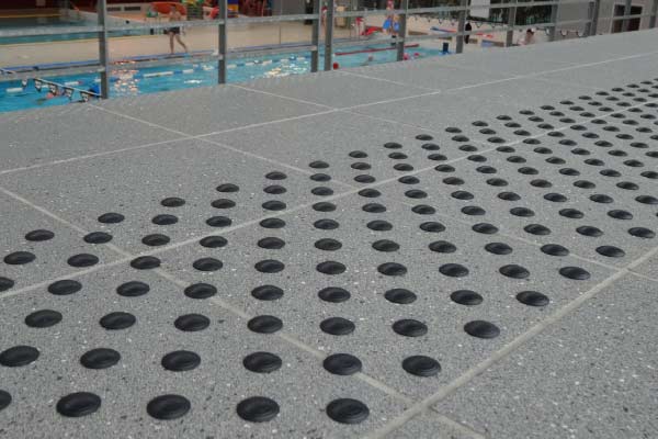 carrelage podotactile pavement tactile de aveugles malvoyant de 40 x 40 cm Cercles darrêt Gris 10-pack bt83 